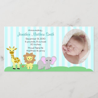 Baby Animals Birth Announcements Photo Card