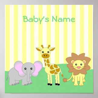 Baby Animals Child's Room Customizable Poster
