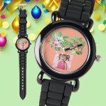 Baby Animals Custom Photo Kids Watch Birthday Gift<br><div class="desc">Make your little one's special day even more memorable with this adorable Tropical Baby Animals Custom Photo Kids Watch! This vibrant, playful timepiece features a delightful array of baby animals nestled among lush green leaves and tropical flowers. The bright and cheerful design will captivate any child, making it both fun...</div>