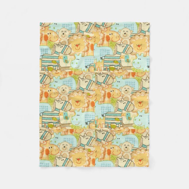Baby Animals Fleece Blanket (Front)