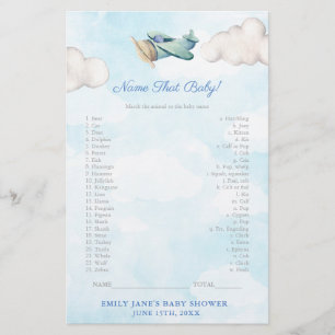 Baby Animals Game Card Toy Aeroplane Baby Shower