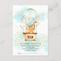 Baby Animals Hot Air Balloon Diaper Raffle Ticket