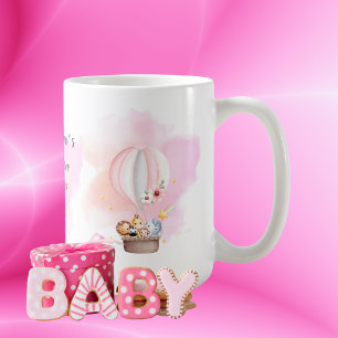 Baby Animals In a Pink Hot Air Balloon  Coffee Mug