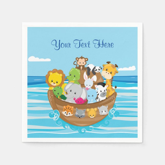 Baby Animals | Noah's Ark | Personalized Napkin (Front)