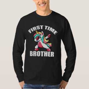 Baby Announcemen  Dabbing Unicorn First Time Broth T-Shirt