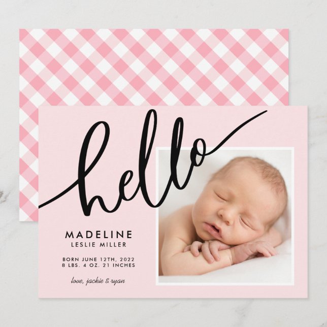 BABY ANNOUNCEMENT Add Your Photo (Front/Back)