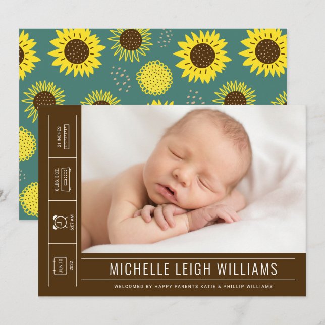 BABY ANNOUNCEMENT Add Your Photo (Front/Back)