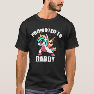 Baby Announcement Dabbing Unicorn  Promoted To Dad T-Shirt