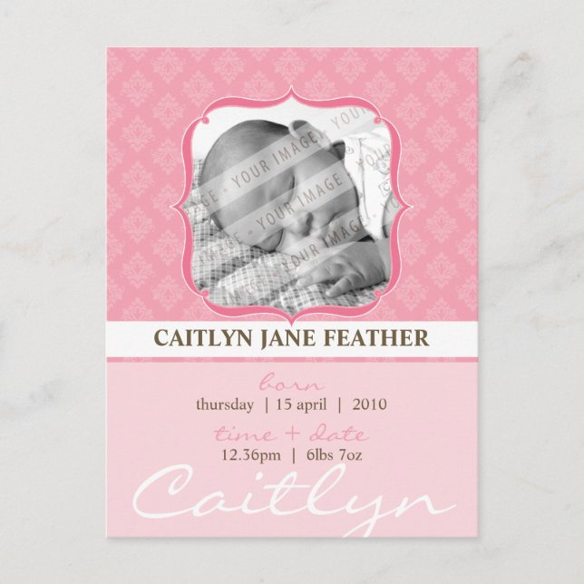 BABY ANNOUNCEMENT ::  elegantly framed 6 (Front)