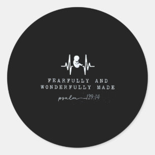 Baby Announcement Fearfully And Wonderfully Made, Classic Round Sticker