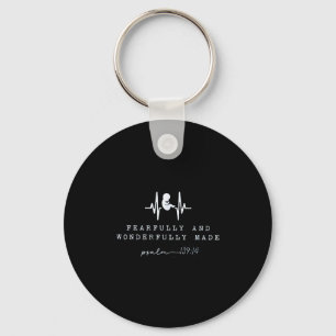 Baby Announcement Fearfully And Wonderfully Made,  Keychain