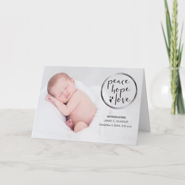 Baby Announcement, First Christmas, Personalized Holiday Card (Front)