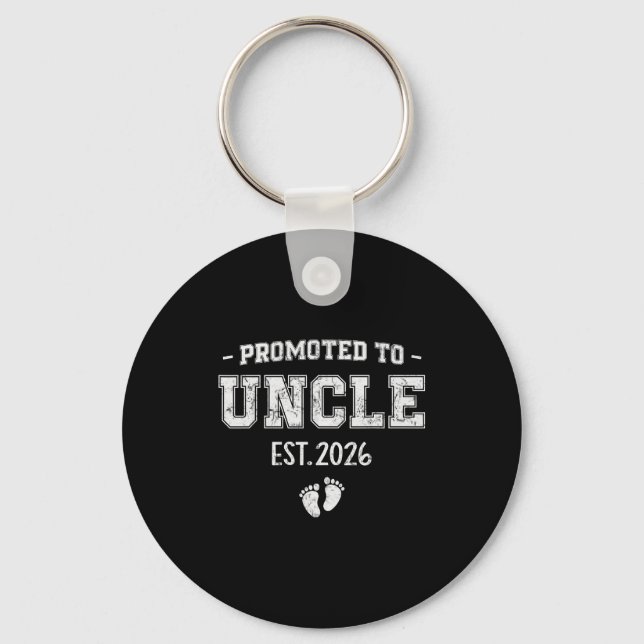Baby Announcement For Uncle Promoted To Uncle 2026 Keychain (Front)