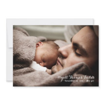 Baby Announcement in simple white script