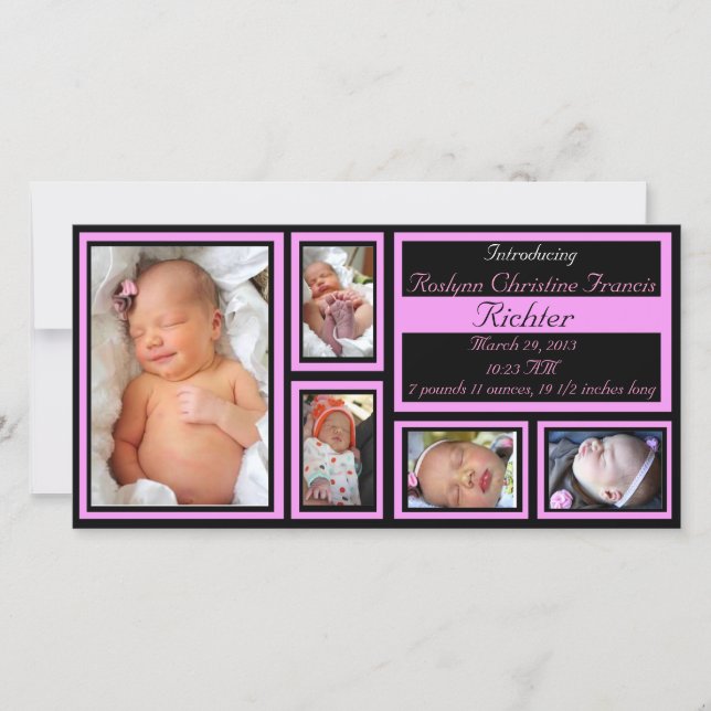 Baby Announcement - Pink (Front)