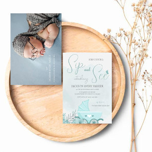Baby Announcement Sip'nSee  Photo Invitation