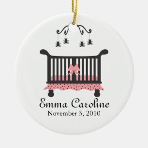 Baby Announcement with Birth Date Ceramic Ornament