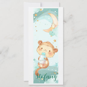 Baby Anteater Watercolor Personalized Bookmark Card