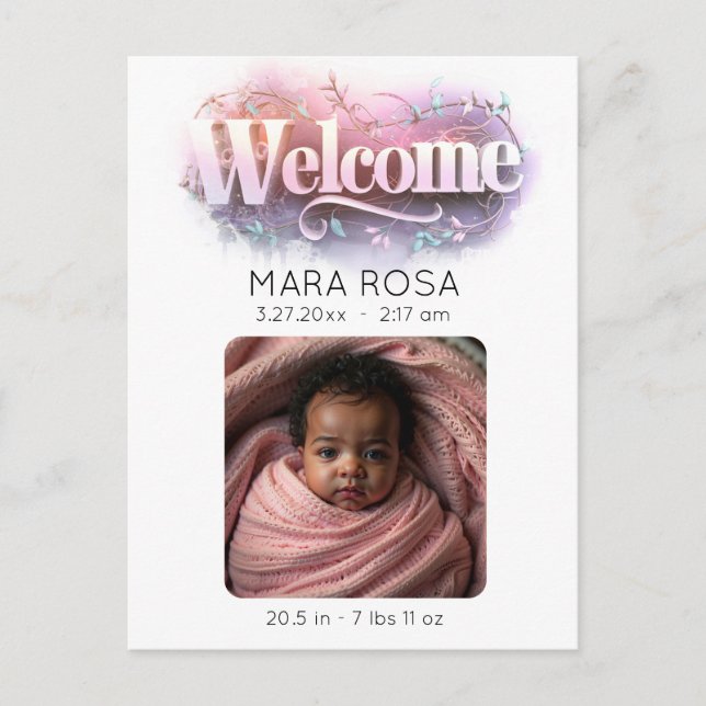 *~* Baby AP79 Newborn Birth Announcement PHOTO (Front)
