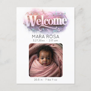 *~* Baby AP79 Newborn Birth Announcement PHOTO Postcard