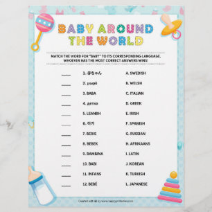 Baby Around The World [Baby Basics Blue] Letterhead