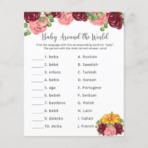 Baby Around the world - Baby Shower Game