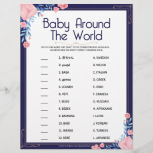 Baby Around The World [Floral Frame] Letterhead