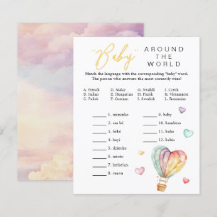 Baby Around the World Shower Game Sheet