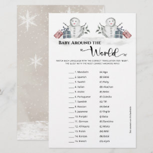 Baby Around the World Snowman Baby Shower