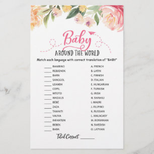 Baby Around the World with Answers Baby Shower