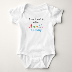 Baby Auntie Personalized Name Fun Infant Shirt