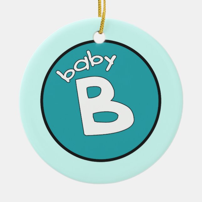"Baby B" Personalized Ornament for Multiples (Front)