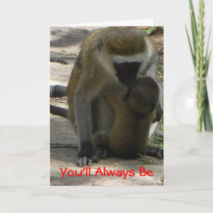 Baby Baboon Valentine Holiday Card