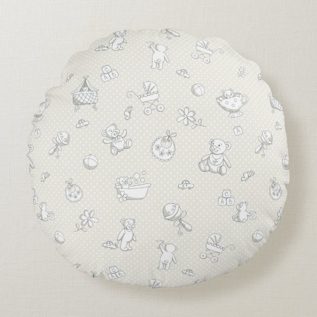 Baby background round pillow (Front)