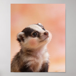 Baby Badger Nursery Wall Art Print