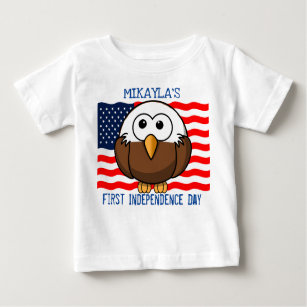 Baby Bald Eagle "First Independence Day" Baby T-Shirt