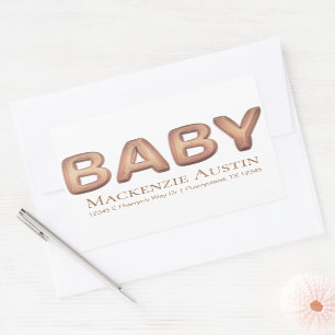 Baby Balloon Elegant Rose Gold Baby Shower Sticker