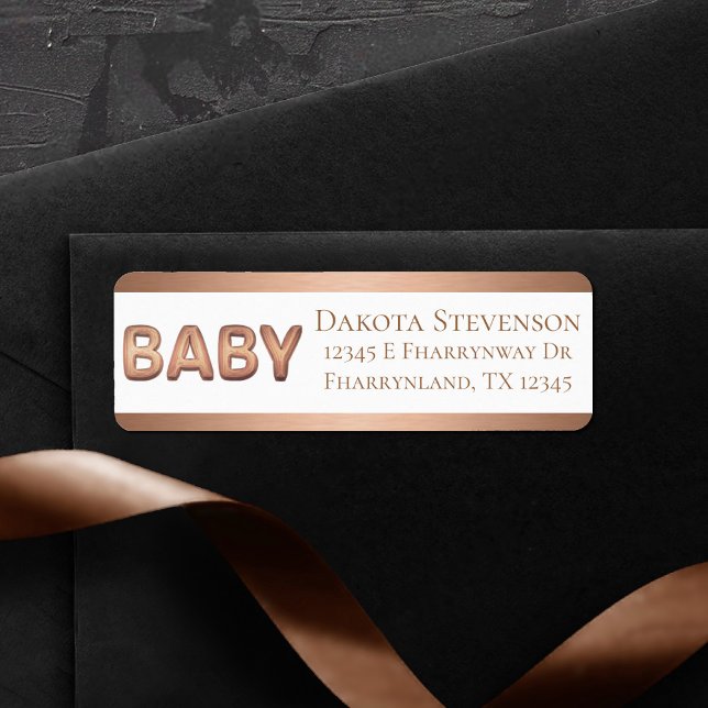 Baby Balloon | Elegant Rose Gold Shower Address (Creator Uploaded)