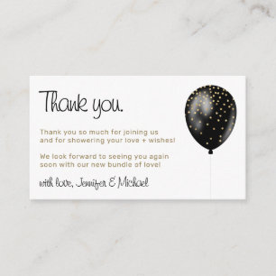 Baby Balloon Polka Dots Sparkles Glitz Thank You Enclosure Card