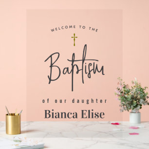 Baby Baptism Acrylic Welcome Sign