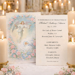 Baby Baptismal Remembrance Floral Angels Business Card