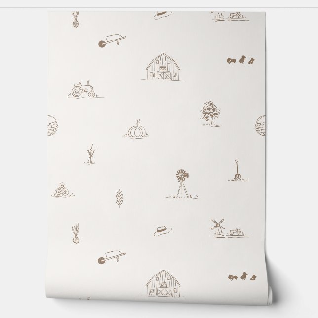 Baby Barnyard Minimalist Wallpaper (Unrolling)