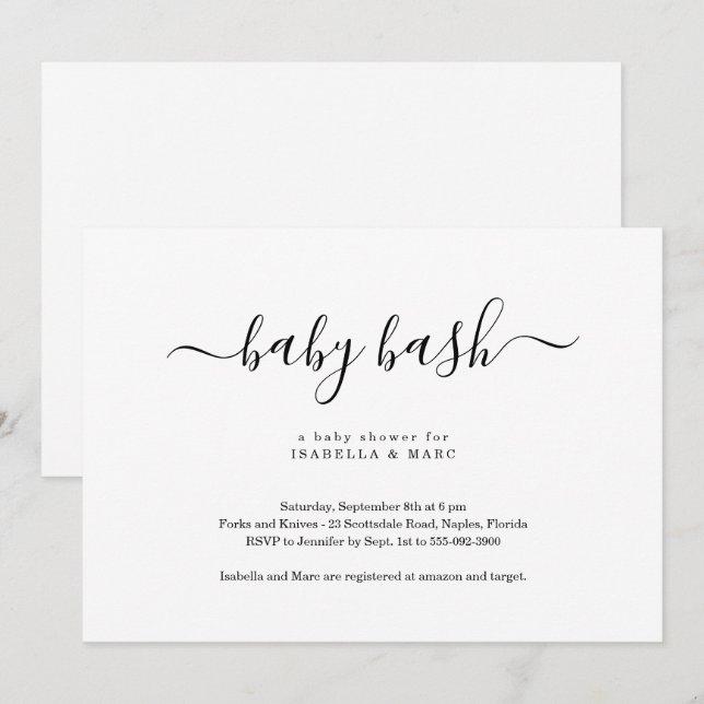 Baby Bash Baby Shower Invitation (Front/Back)