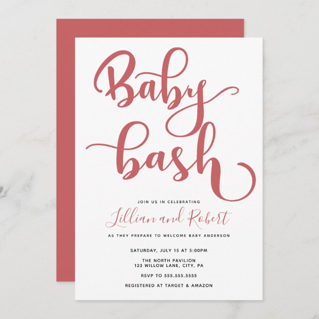 Baby Bash Couples Baby Shower Invitation (Front/Back)