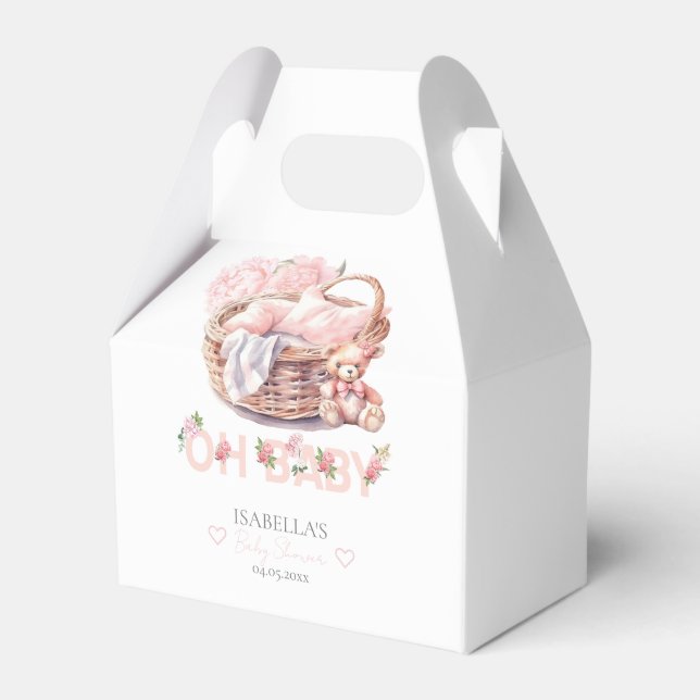 Baby Basket Baby Shower Favor Box (Front Side)