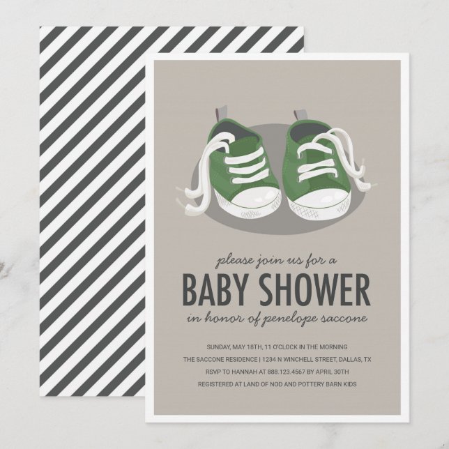 Baby Baskets Chaussures Invitation (Devant / Derrière)