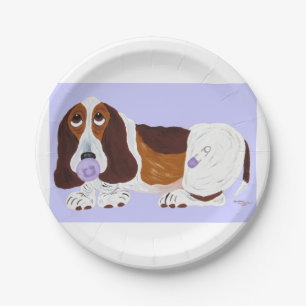 Baby Basset Hound Paper Plate
