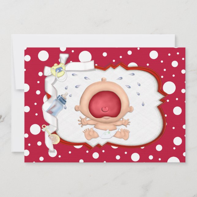 Baby Bawling Funny Neutral Baby Shower Invitation (Front)
