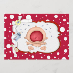 Baby Bawling Funny Neutral Baby Shower Invitation