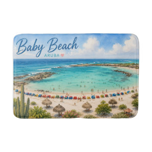 Baby Beach Aruba Caribbean Travel souvenir Bath Mat